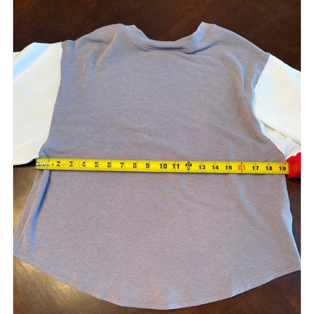 Boutique Brand Grey Balloon Sleeve White Knit‎ Top  T23081 Small - Picture 4 of 6